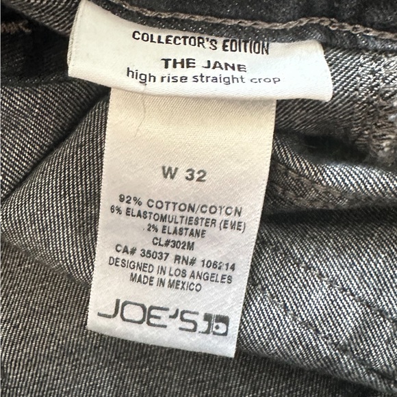 Joe’s The Jane High Rise Straight Leg Cropped Women’s Black Jeans Size 32 - Picture 8 of 8